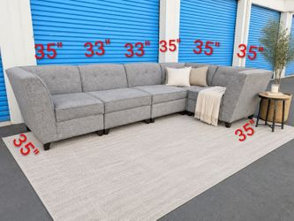 Gray Modular Sectional Couch Sofa