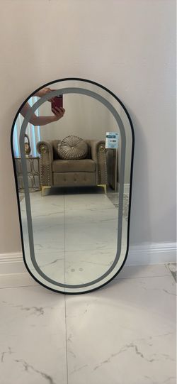LED Mirror with Black Frame