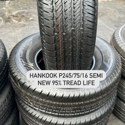 SET OF FOUR USED TIRES LT 245/75/16 HANKOOK