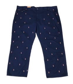 Polo Ralph Lauren Hampton All Over Pony Jeans 56x31 Blue Relaxed Straight Chino