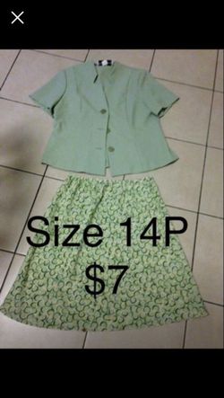 Business casual summer Skirt And Jacket Set 14 petite
