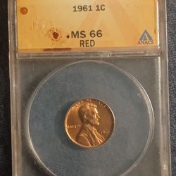 1961 1 Cent MS 66 Red No Mint Mark Penny