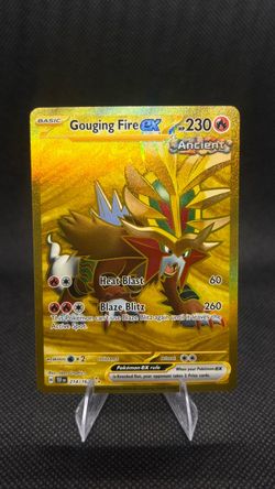 Gouging Fire ex Gold Hyper Rare Pokémon Card 214/162