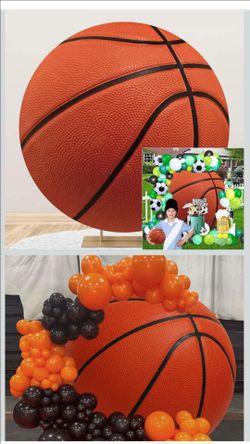 Basketball Photo Round Backdrop Cover 7.2ft,Sports Theme Arch Backdrop for Birthday Party Decoration,Basketball Field Lovers Fans Athlete Children Bir
