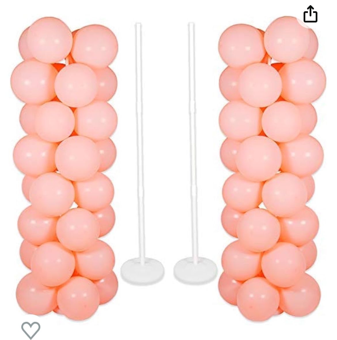  2 Sets Thicken Adjustable Balloon Column Stand Kit Base and Pole Balloon 