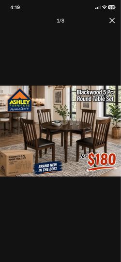 Blackwood 5 Pc. Round dinning table and chairs