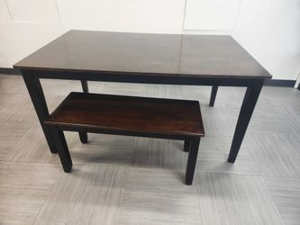 Dining Table with Bench - Ashley, Farmhouse Bench Seating