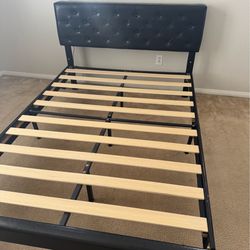 Full size bed frame with LED Lights and 2 side tables