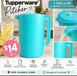 💙 BRAND NEW TUPPERWARE 1-GALLON PITCHER 💙  💰 $14  Brand new, never used Tupperware pitcher in a beautiful turquoise/aqua color.  ✨ Capacity: 1 Gall