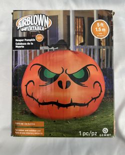 Airblown Inflatables 5FT Tall Halloween Inflatable Spooky Pumpkin