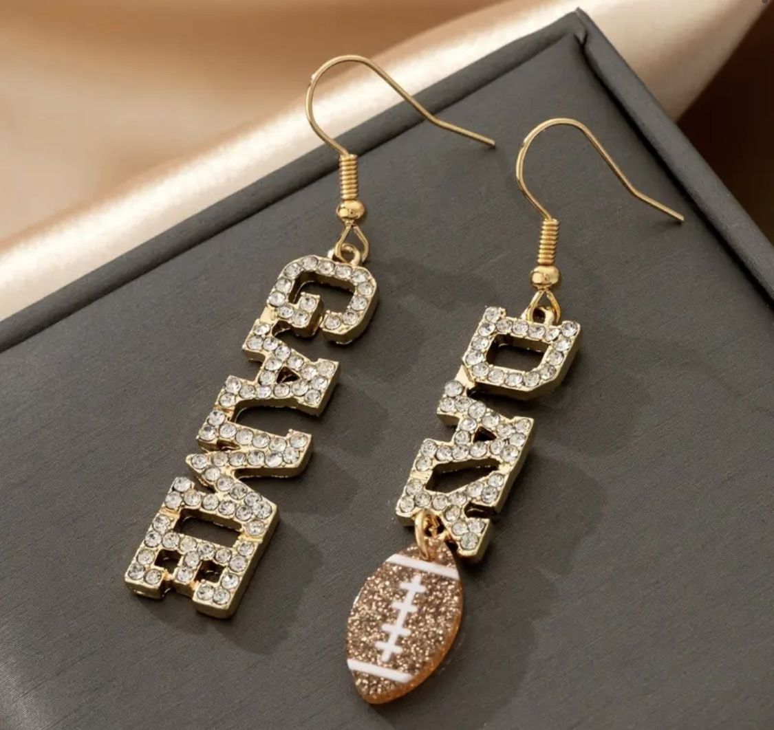 Brand New Game Day Football Earrings 