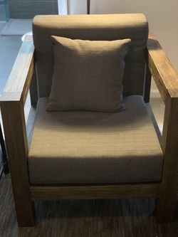 New Wood Chair - With dark gray Cushion