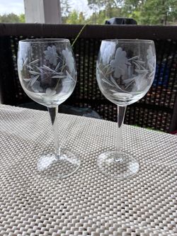 Cottagecore Floral Cordial Glass Etched Crystal Stemware Country Cottage Barware Italian Glass Flower Design Garden Party Toscany Virna