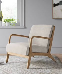 New in Box- Esters Wood Upholstered Accent Chair
