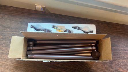 32”-114” Dark Bronze Furniture Curtain Rod with Hardware