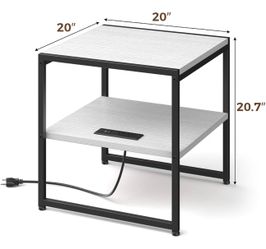 Modern Side Table with Charging Station
