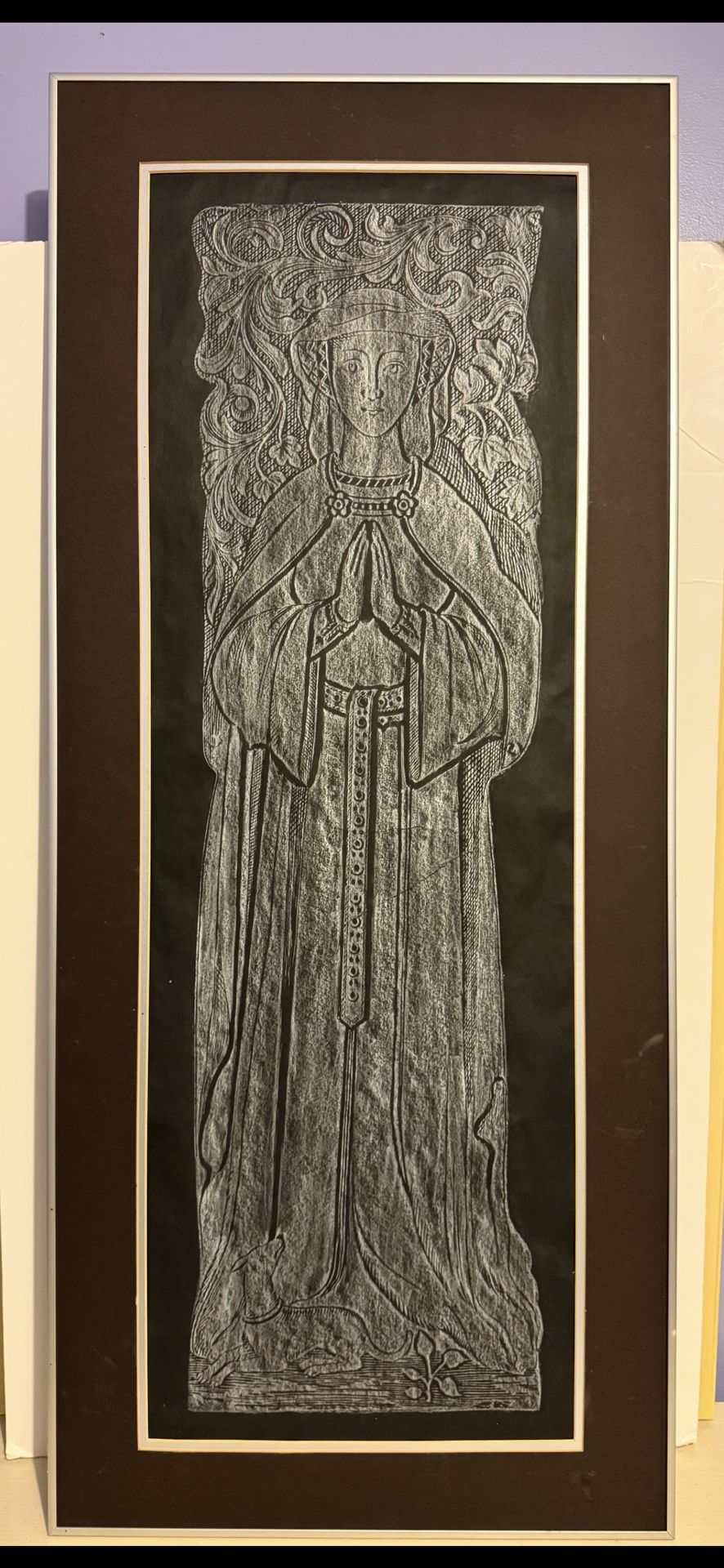 Lady Margaret Bellingham, BRASS Rubbing, circa 1500, Framed Art