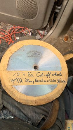 American Made 10”X 3/32” CUT OFF WHEELS W/ 1/2” Long Bevel on 2 Sides 5/8” Hole