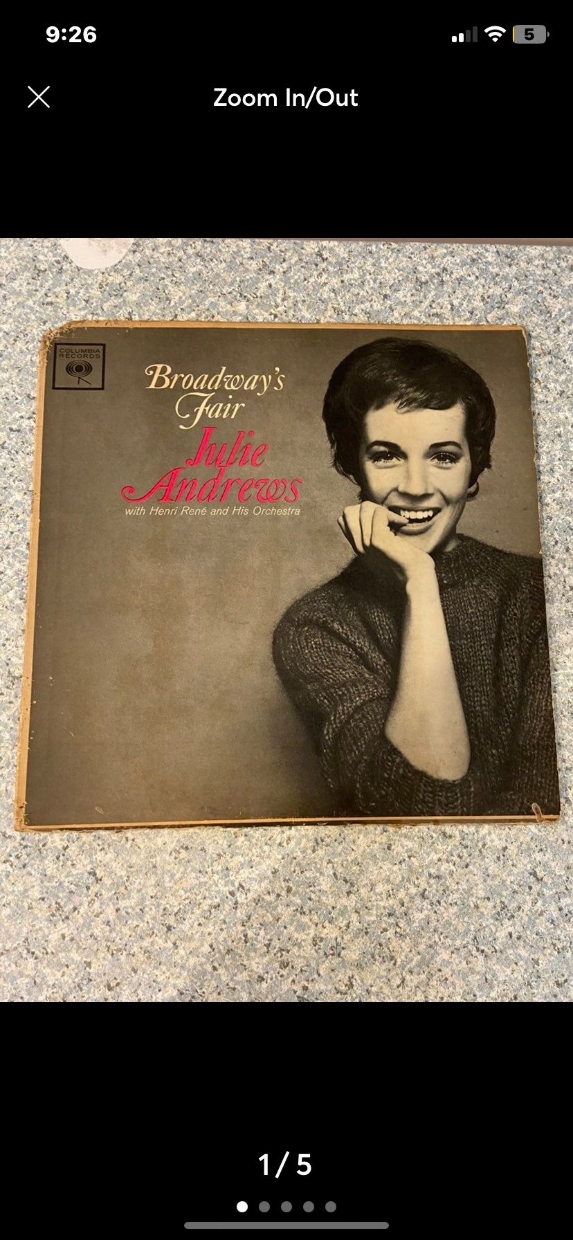 Julie Andrews Broadway's Fair Vinyl Record LP