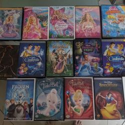 Children's DVDs Entire Lot(Disney, Barbie, Dora, Educational Etc)