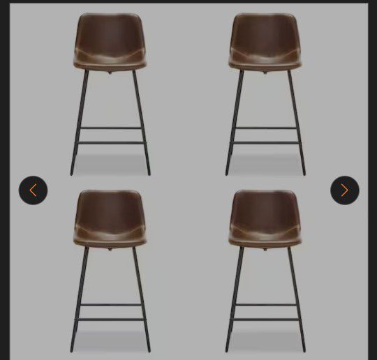 LUE BONA
Faux Leather Bar Stools Metal Frame Counter Height Bar Stools(Set of 4)