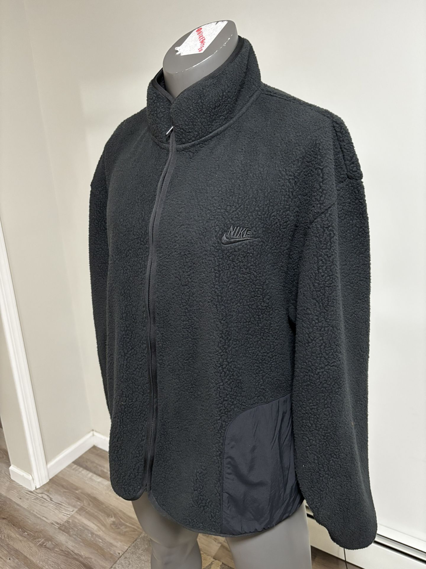 Nike Club Fleece Sherpa Winterized Full Zip Jacket Black Men's Sz XL Storm Fit