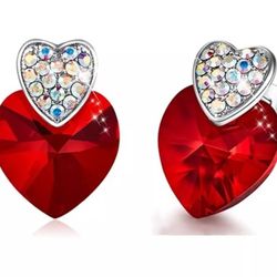 Love Heart Crystal Earrings 