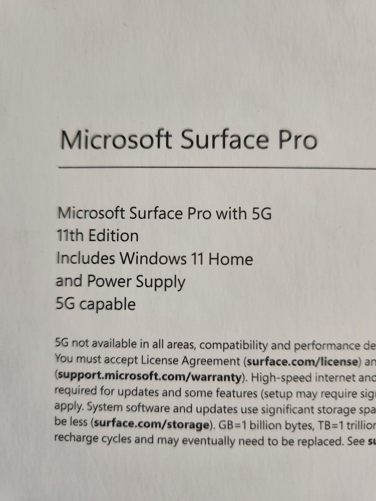 Microsoft Surface Pro 5g 11th Edition