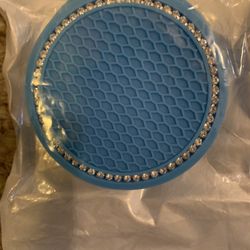 Car Blue Bling  Cup Holder Coasters 