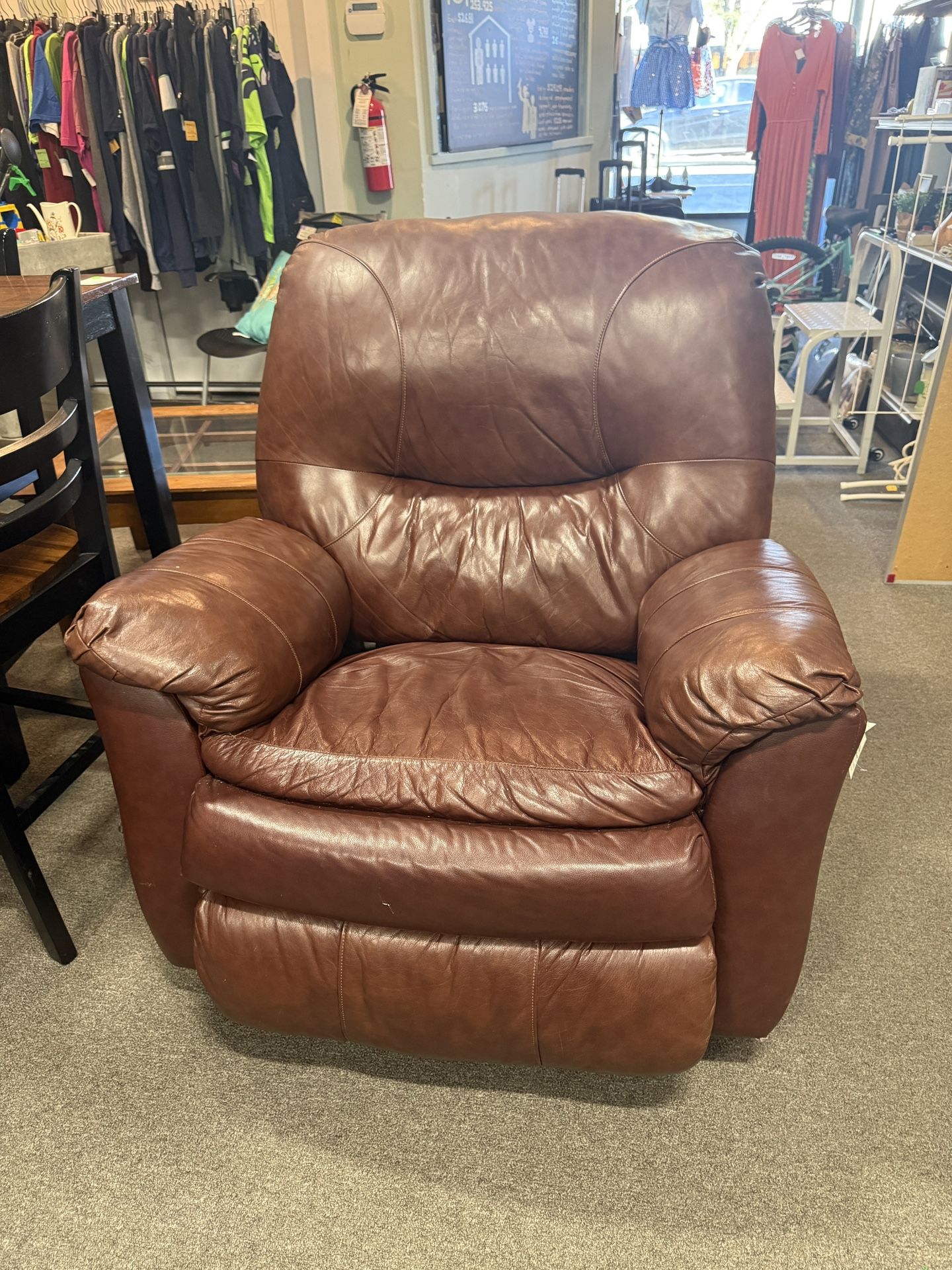 Brown Faux Leather Rocking Recliner