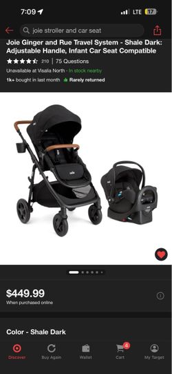 Joie ginger and rue travel system set