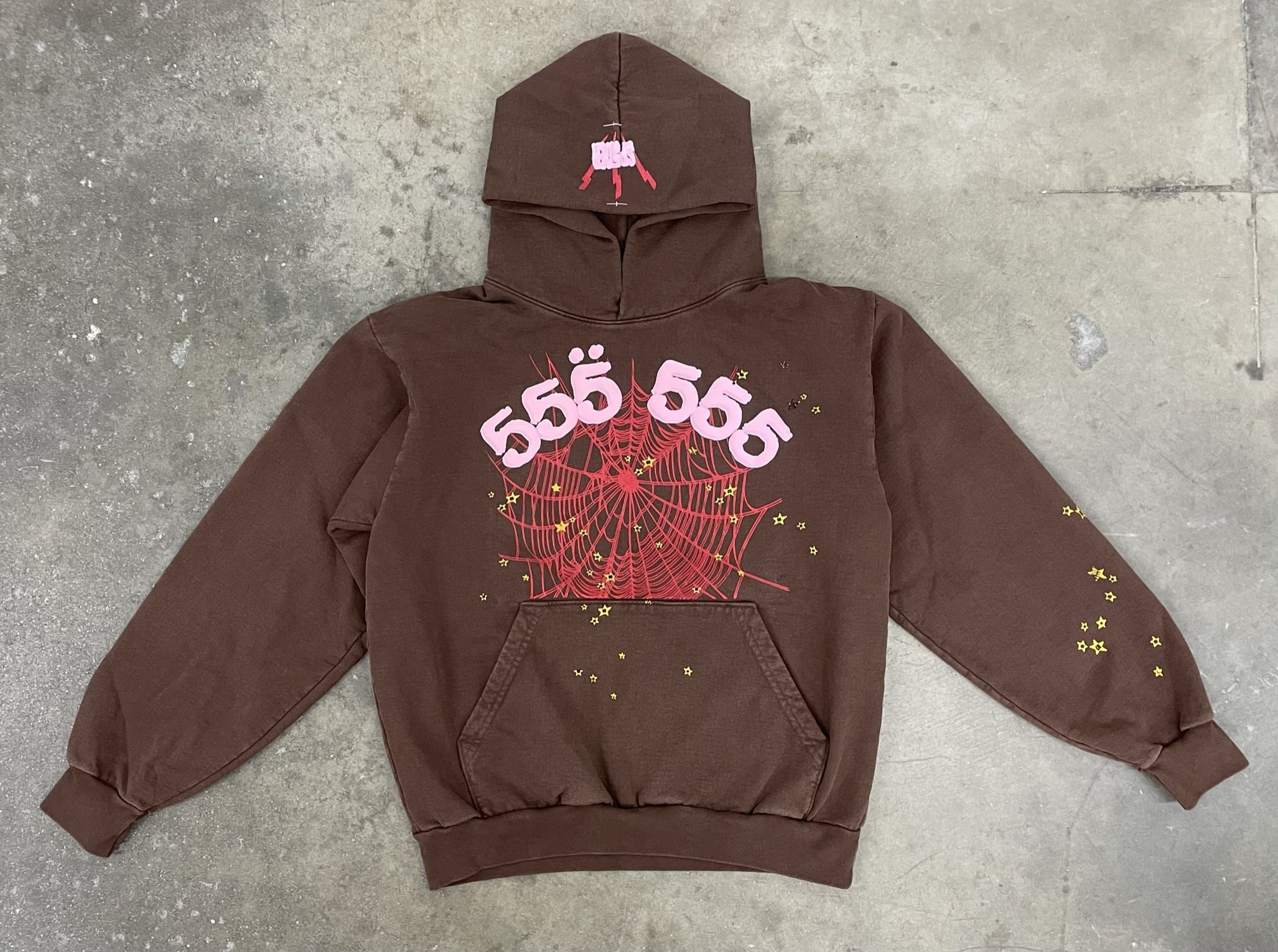 SP5DER BROWN ANGEL NUMBER HOODIE Size L for Sale in Los Angeles, CA -  OfferUp