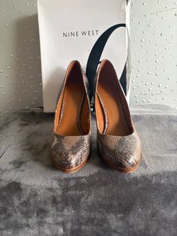 Nine West Snakeskin Print Platform Pumps