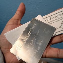 The silver Card With COA 