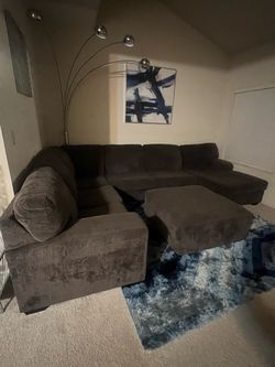 $750 Sectional couch & Silver lamp