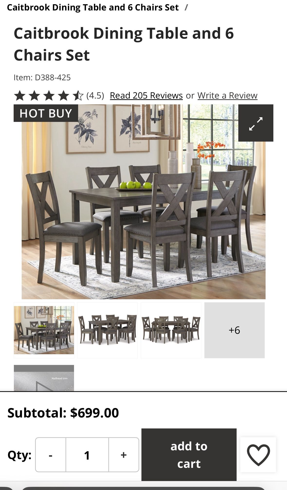 Grey Dining Table