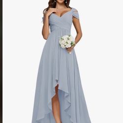 Off Shoulder Dress Dusty Blue  Size 16