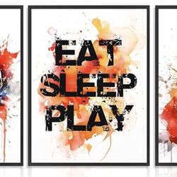 Three piece canvas, soccer decorations