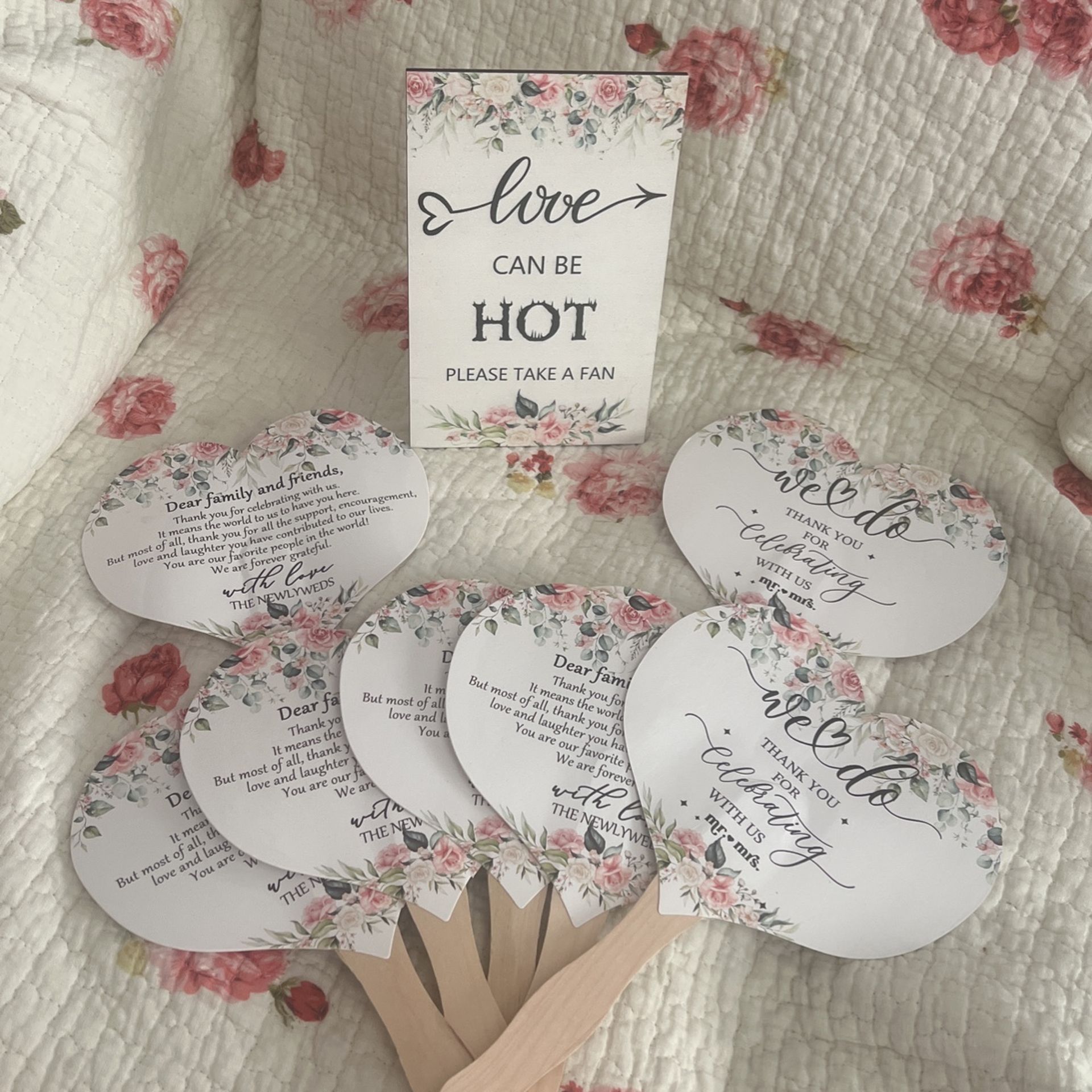 Wedding Fans With Sign