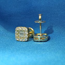 Moissanite 0.93 ctw Square Earrings