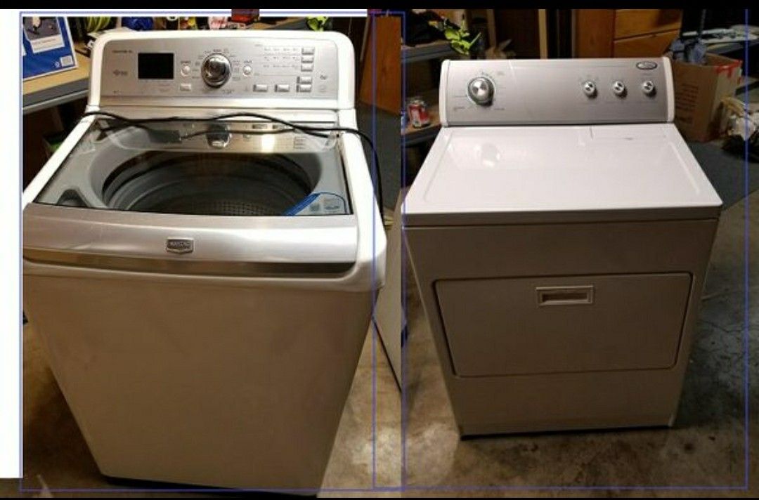 Maytag Bravos XL HE Top Load Washer and Whirlpool Dryer