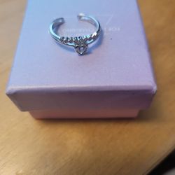 New 925 Sterling Love Heart Ring Adjustable