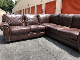 Real leather sectional
