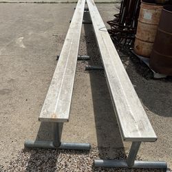 Park benches and cyclone fences