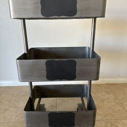 Metal 3 Tier Shelf With Wheels And Chalkboard Labels **EXCELLENT CONDITION **