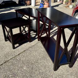 Set of 3 Living Room Tables. Includes: Coffee Table, End Table and Console Table 