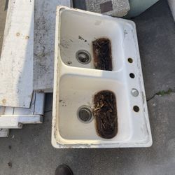 Cast Iron Double Sink