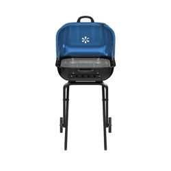 Americana Walk-A-Bout 100% Pre-Assembled Portable Steel Charcoal Grill in Blue