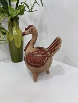 Vintage Tonala Pottery Turkey Bank, Mexican Handpainted Pottery