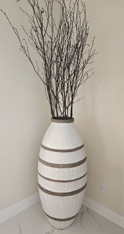 Vase With Aspen Twigs 50 Inches Tall